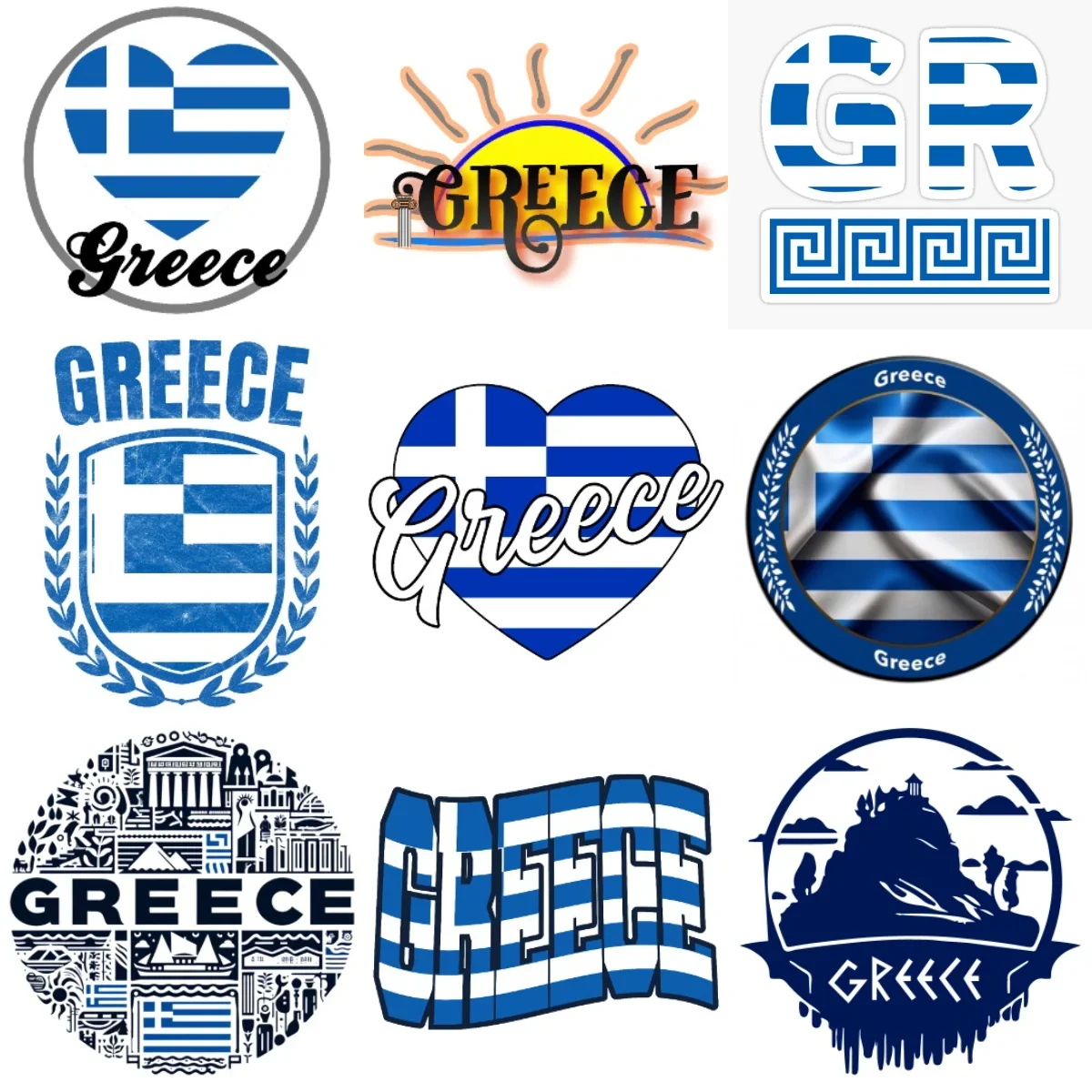 

GR Greece Flag Map Creative PVC Car Stickers for Car Truck Bicycle Van Motorcycle Helmet Window Wall Decoration Accessories