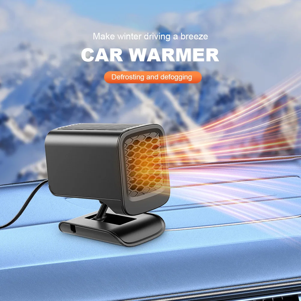 Car Heater 12/24V Portable Car Heating Fan 2 in 1 Cooling Heating Auto Windshield Window Defroster 360° Rotation Auto Heater Fan