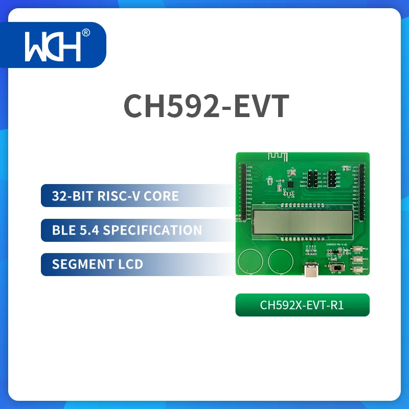 Placa de evaluación CH592 con Bluetooth, baja energía (BLE) 5,4, USB 2,0, segmento de velocidad completa, LCD, 2,4 Ghz, RF, 1/2 Uds./lote