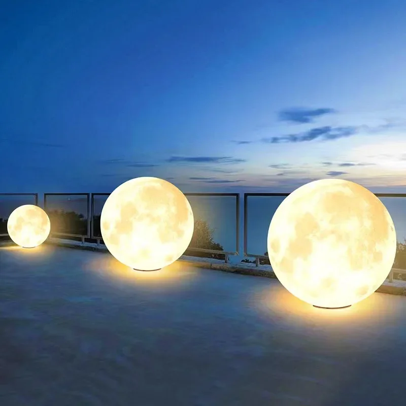 Lunar Floor Lamp Outdoor Waterproof Ball Lawn Atmosphere Lamp Planet Ground Insertion Decorative Landscape Courtyard Lamp