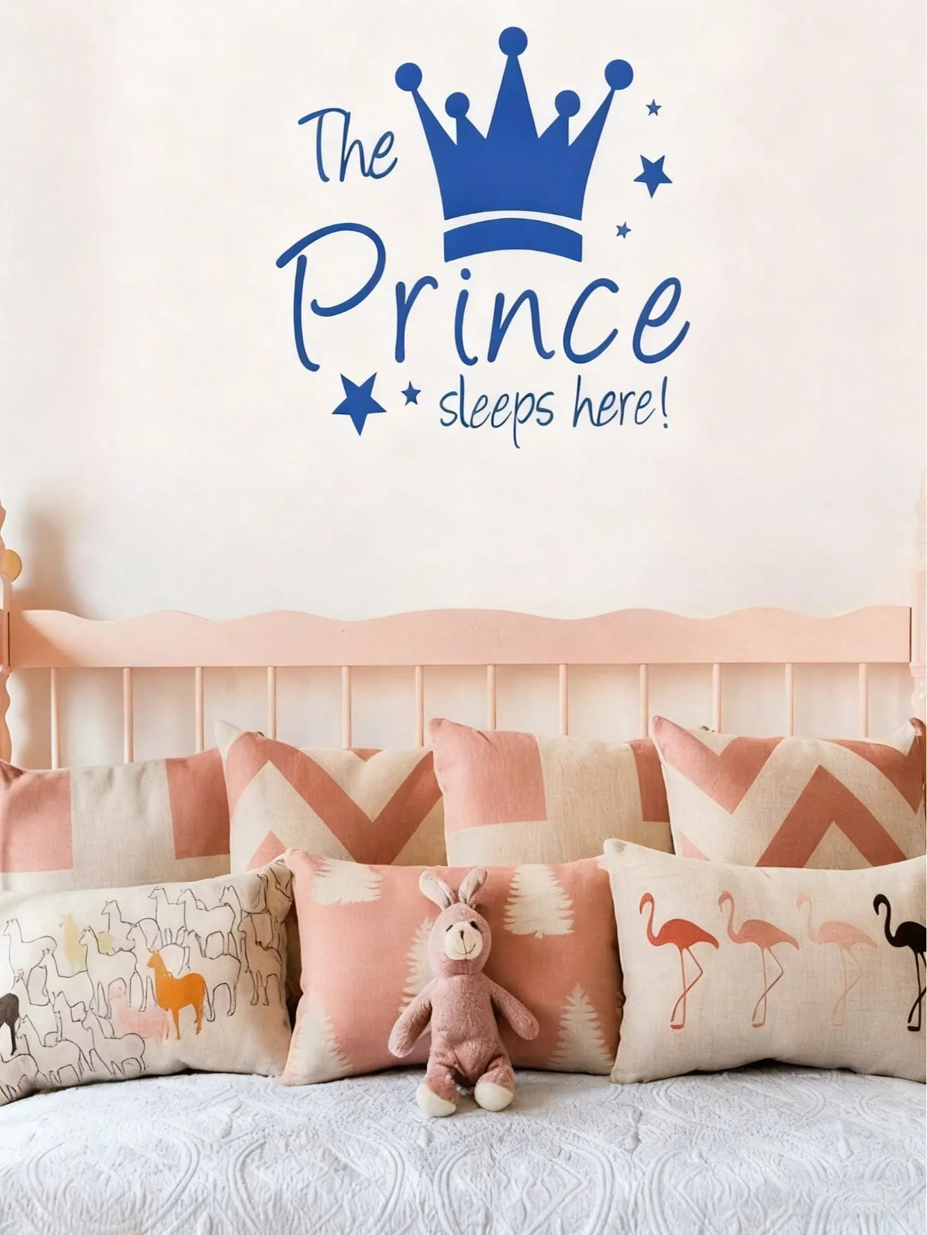 Removable Princess Crown Wall Sticker The Princess Sleeps Here Lettering Decal Baby Girl Bedroom Nursery Decoration