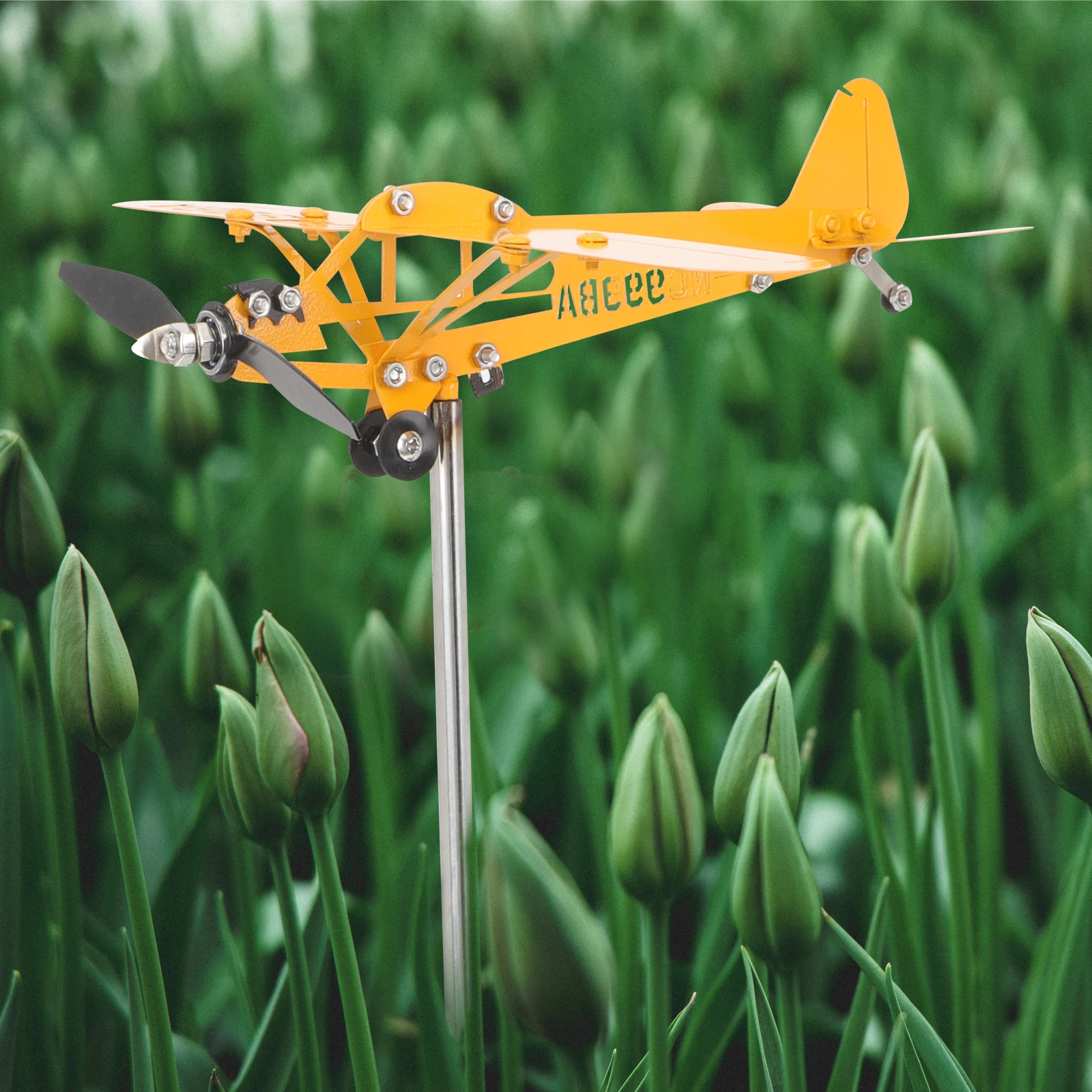 

Iron Airplane Windmill Durable Metal Garden Decoration Lawn Ornament Spinners Outdoor Art Work Environmental Friendly Wind