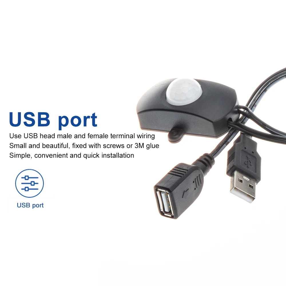 DC 5V-24V 5A USB PIR Cảm Biến Chuyển Động Hồng Ngoại Cảm Biến Cho Đèn LED Dây Thông Minh Công Tắc Cảm Ứng đen Màu Trắng