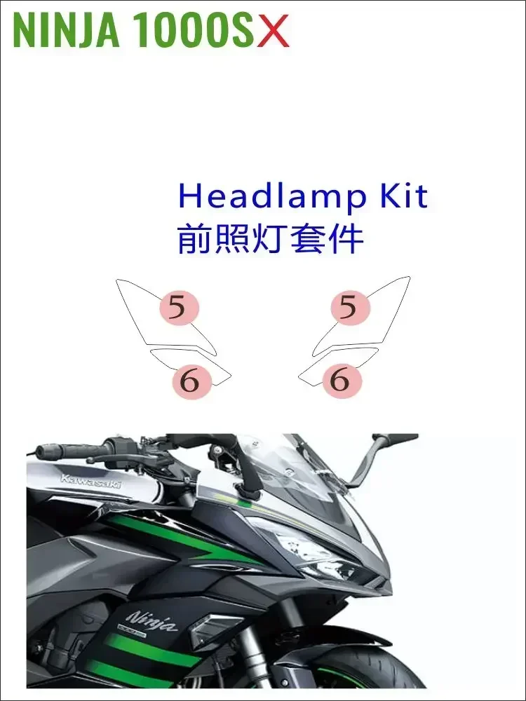 Motorcycle Paint Protection Film, Full Kits, Scratch Chip Resistance, Self-Healing Technolog, KAWASAKI NINJA1000SX Applicable to