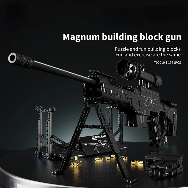 

MOC Military War Weapons Accumulator Gun God Building Block Model LR4 Sniper Rifle Boy Bricks Puzzle Learning Education Toys