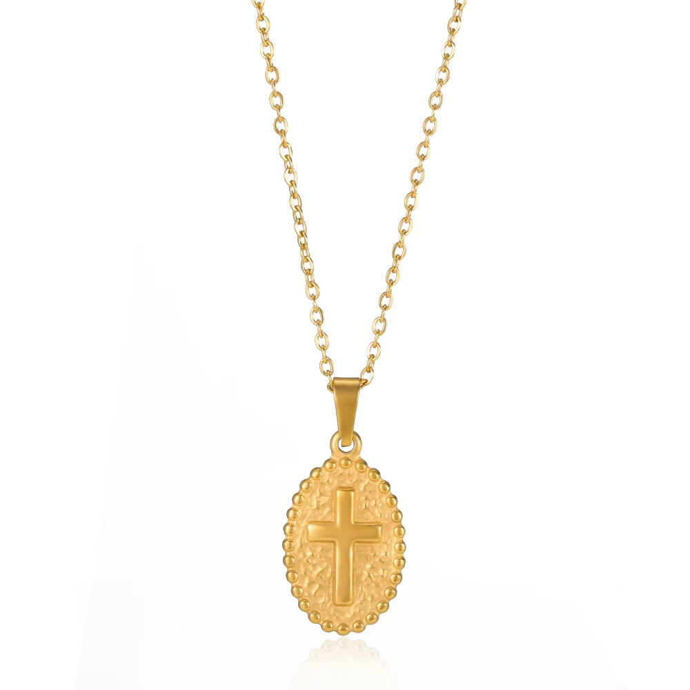 Edelstahl Jesus Kreuz Halskette Für Frauen Männer Gold Farbe Caravaca Engel Kruzifix Charme Halsband Rapper Schmuck Hip Hop Geschenk