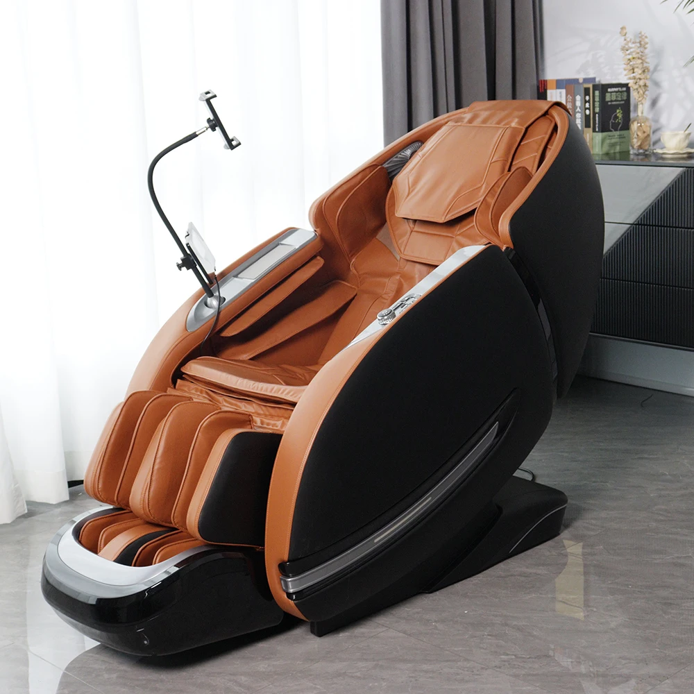 New Zero Gravity System Massage Chair Black Pu Leather Full Body Zero Gravity Massage Chair Full Body Smart 4d Massage Chair