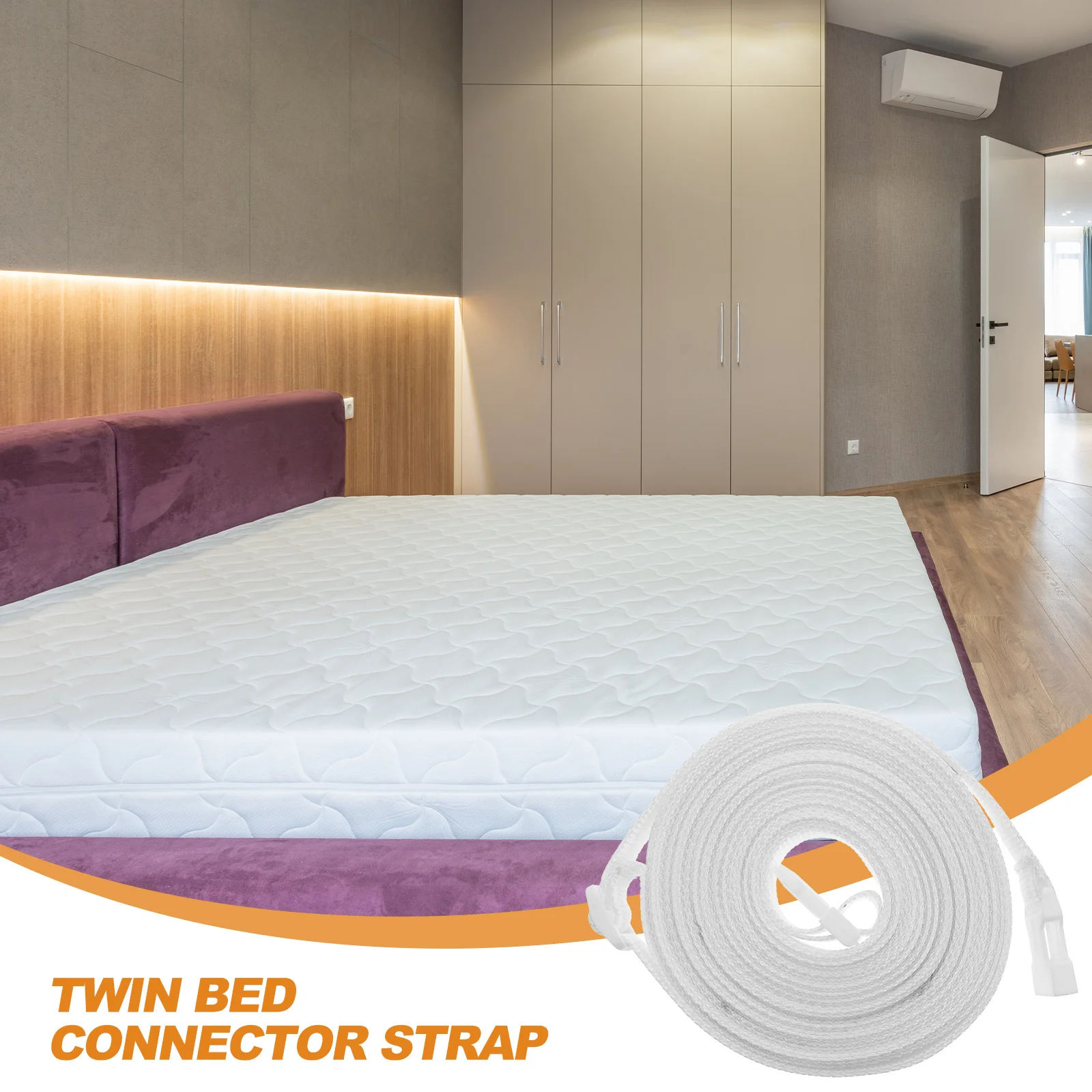 

Mattress Strap Twin Bed Connector Ribbon High Density Strong Adjustable Buckle Design Practical Easy Use Premium
