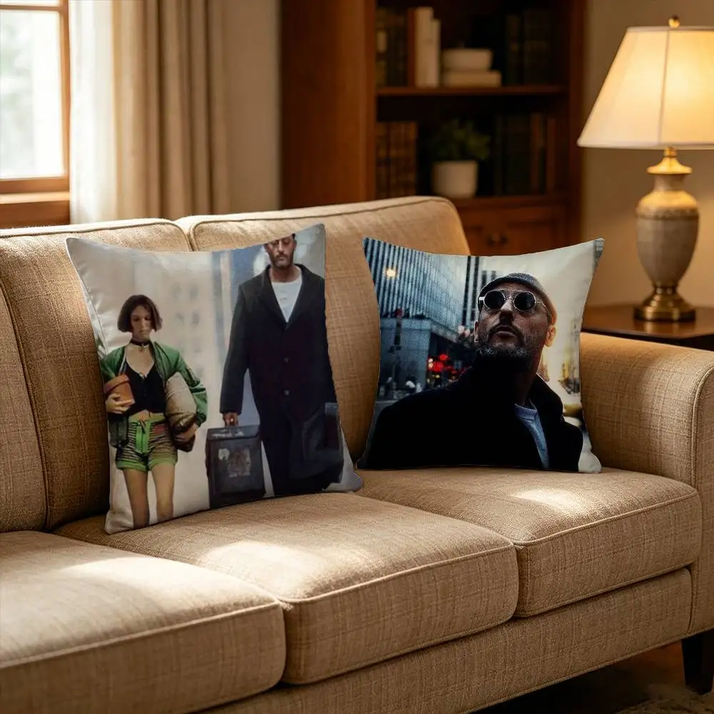 Capa de almofada com estampa de filme clássico Leon The Professional, capa de almofada impressa para sala de estar, capa de almofada para sofá