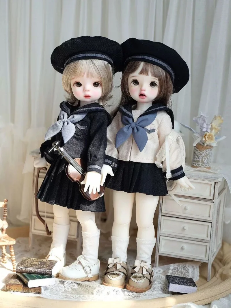 Roupas de boneca bjd são adequadas para conjunto de estilo universitário de tamanho 1/4 1/6 JK gola marinha roupas de boneca de marinheiro e acessórios de boneca