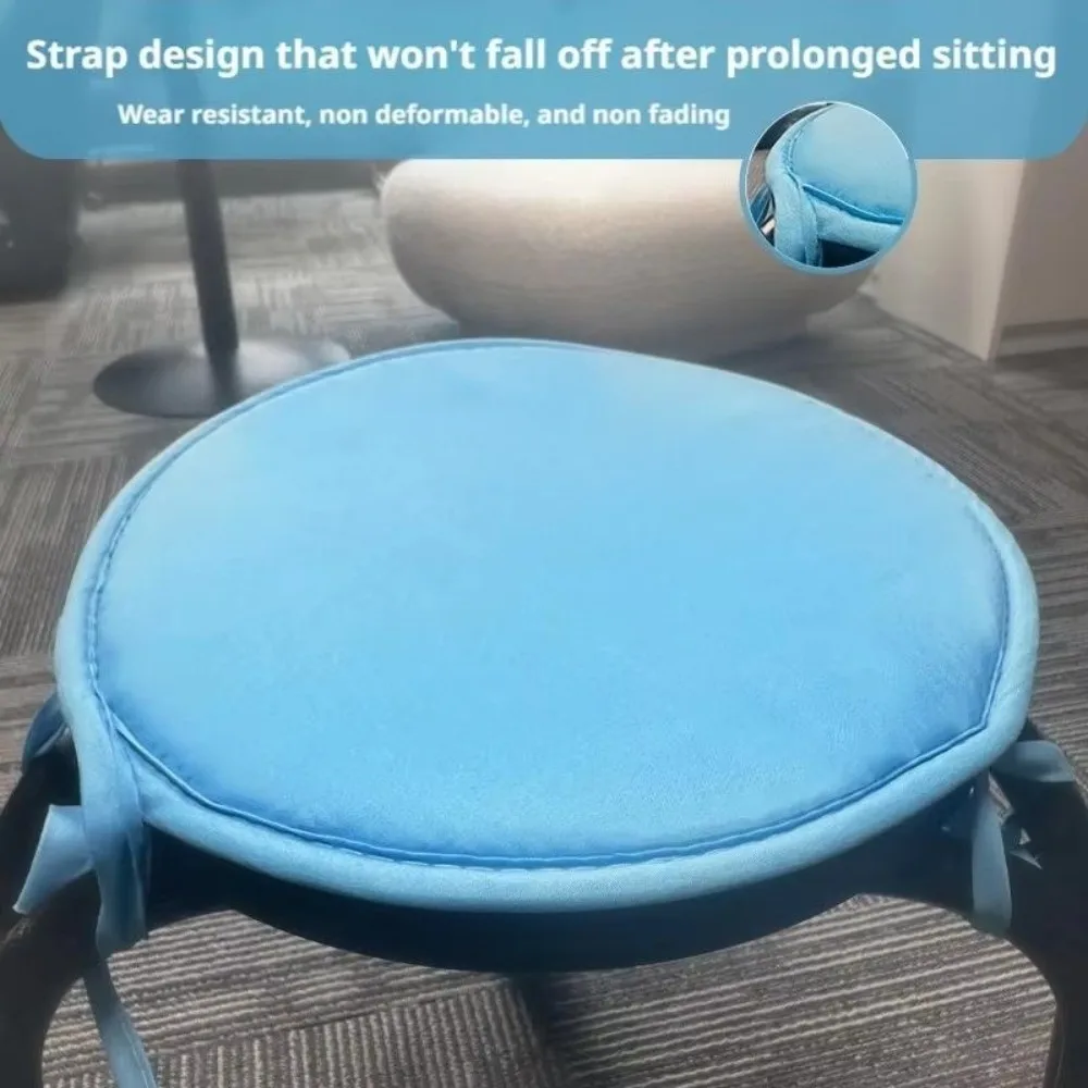 Thickened Sponge Round Chair Pad Washable 30*30CM Stool Cushion Candy Color With Drawstring Seat Pad Cover
