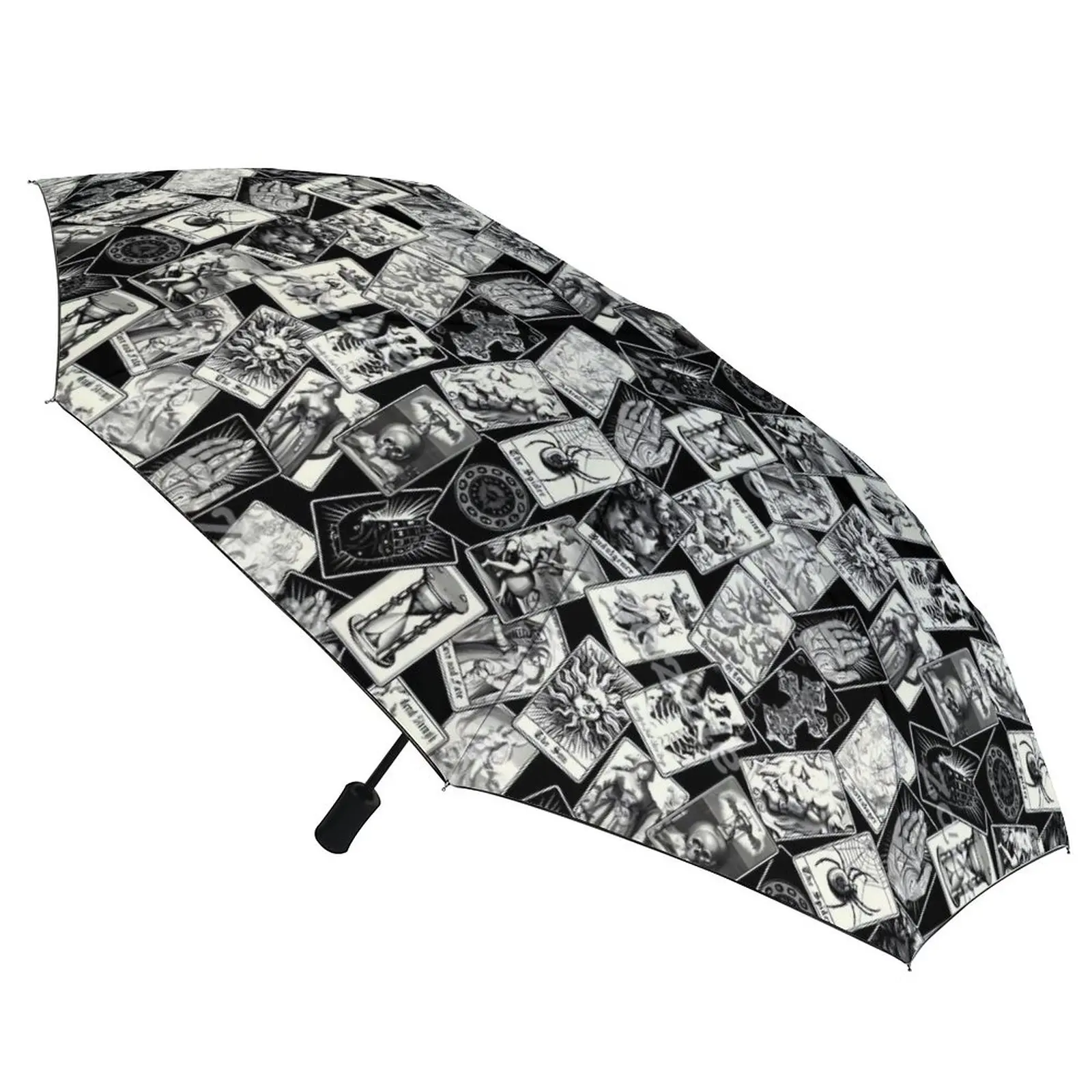 Tarot Card Umbrella Witchcraft Goth Fortune Teller UV Protection Tours Umbrella Cute Auto Print Compact Umbrella