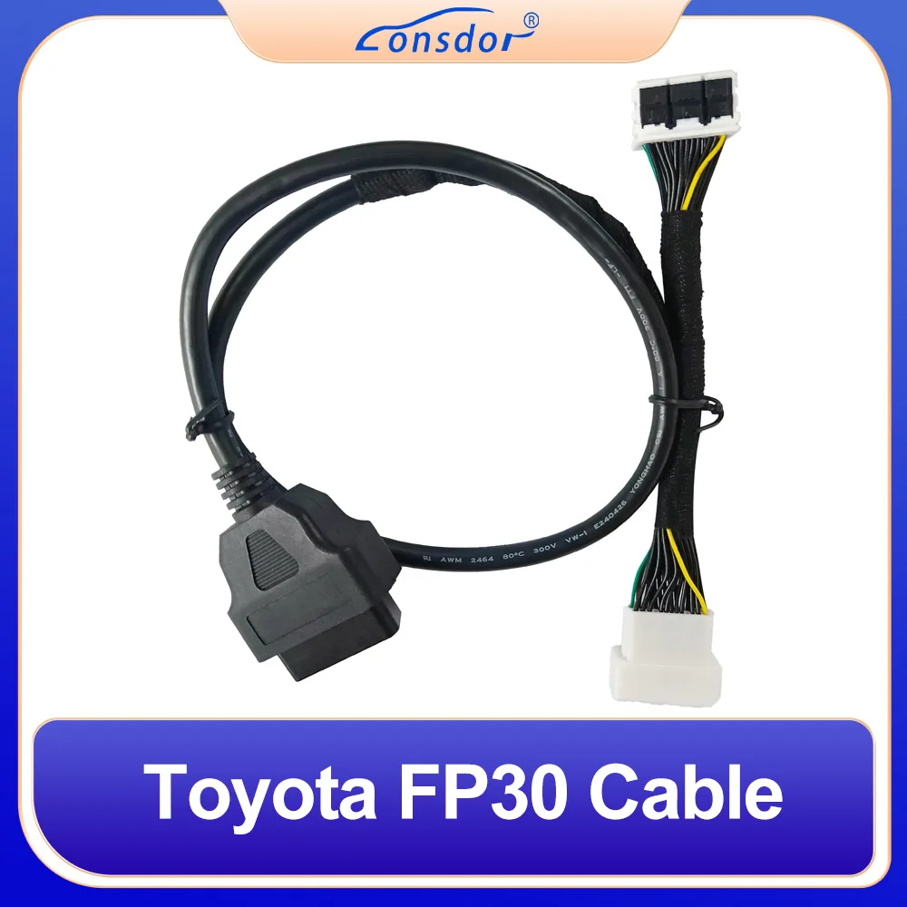 Lonsdor for Toyota FP30 Cable for All Key Lost 8A-BA and 4A Models without PIN Code Works with Lonsdor K518ISE K518S