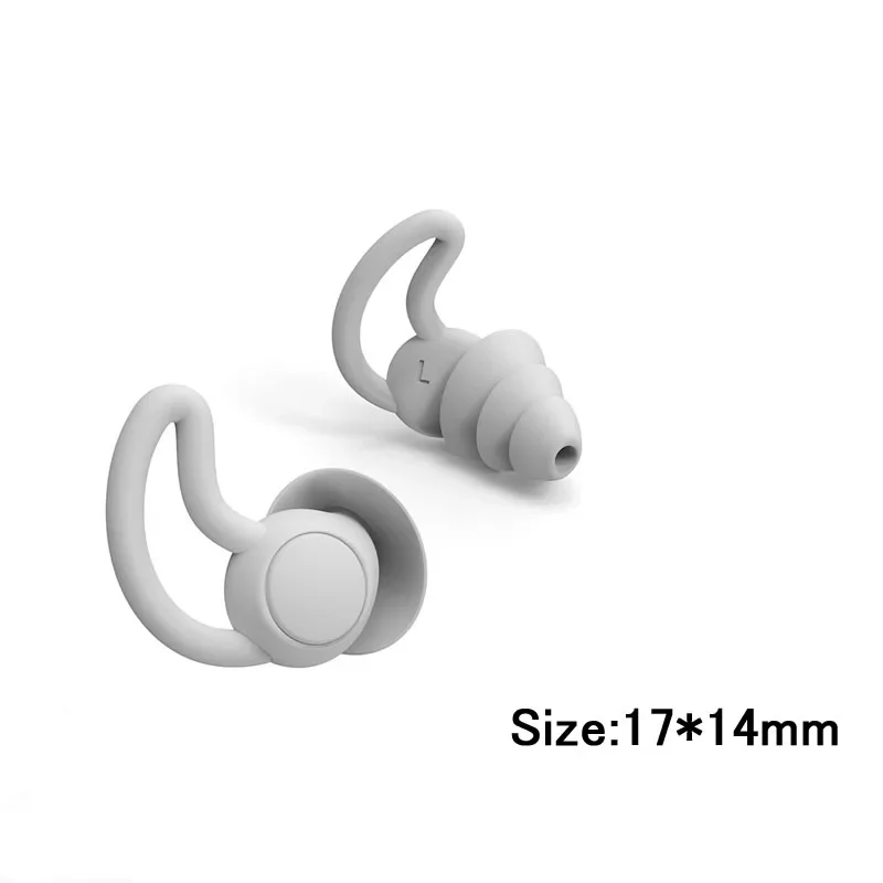 3 Layer Anti Noise Silicone Reusable Earplugs Waterproof Swimming Ear Plugs For Sleeping Diving Surf Soft Comfort Ear Protector