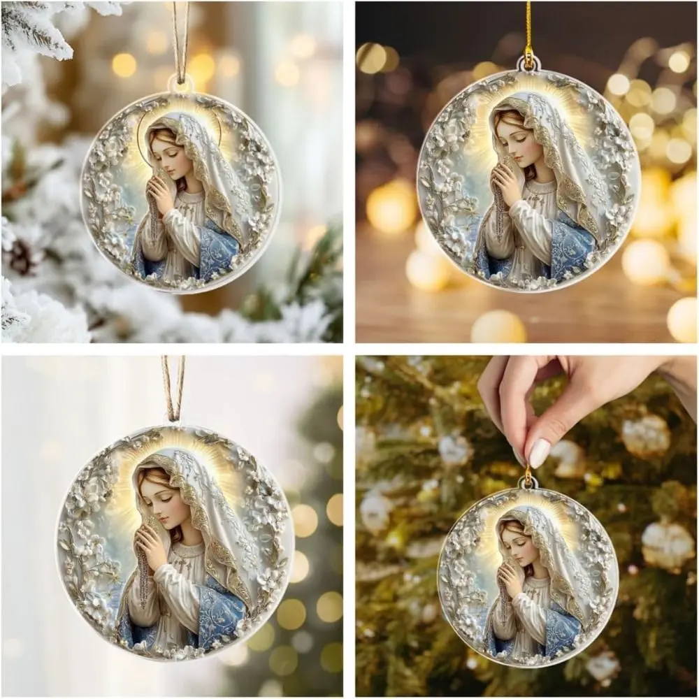 Blessed Virgin Mary Christmas Character Pendant Acrylic Flat Durable Material 2D Acrylic Pendant Multifunction Decorative