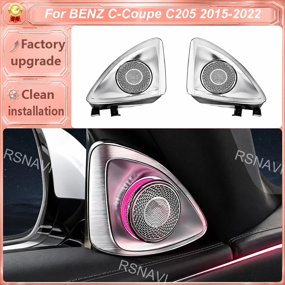 Standard 4D Rotating Tweeters with LED Ambient Lighting Compatible with Mercedes-Benz C-Class Coupe C205 2015–2021 Interior Trim