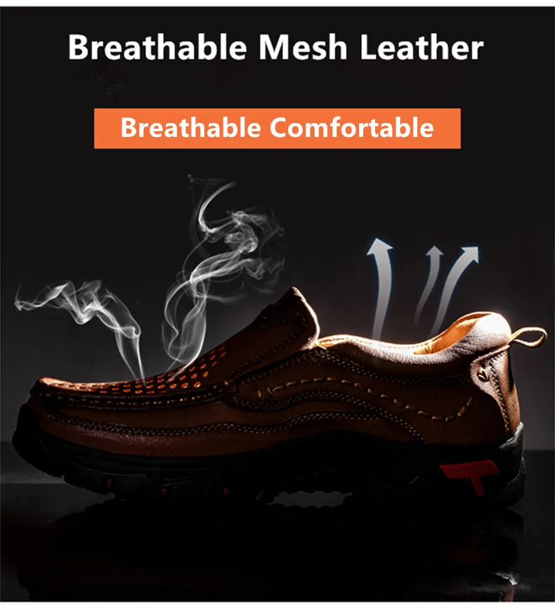 2026 Neue Herrenschuhe Echtleder Herren Slipper Hochwertige Atmungsaktive Herren Freizeitschuhe Outdoor Herren Sneakers Große Größe 48 – Detail 3