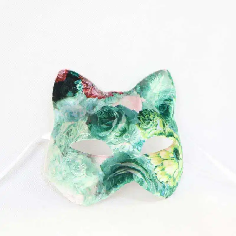 Máscara de zorro de encaje para fiesta de Halloween, máscara de Animal de media cara para mujer, máscara de gato Sexy para baile de máscaras, juego de fiesta