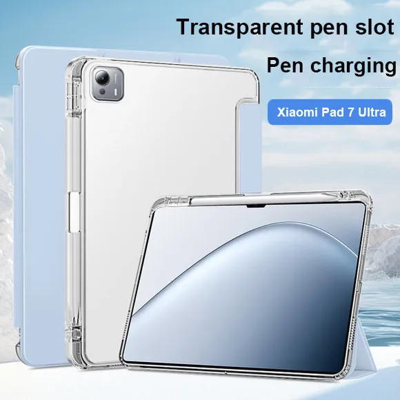 

Transprent Pen Slot Case For Xiaomi Pad 7 Ultra 14inch 2025 6S Pro Poco Pad 12.1 Redmi Pad Pro 12.1 Pro 5G 12.1 Anti-drop Cover