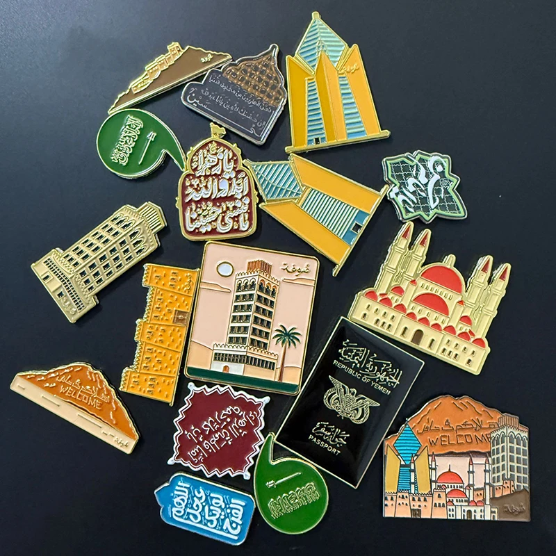 New Saudi Arabia Mobile Phone 3M Sticker Badge Metal Pin Broooches Pins