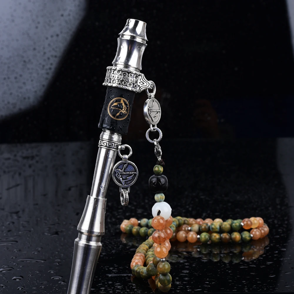 Wolfcoolvape Arabic hookah mouthpiece stone wood bead chain titanium alloy mouthpiece hookah ShiSha original mouthpiece