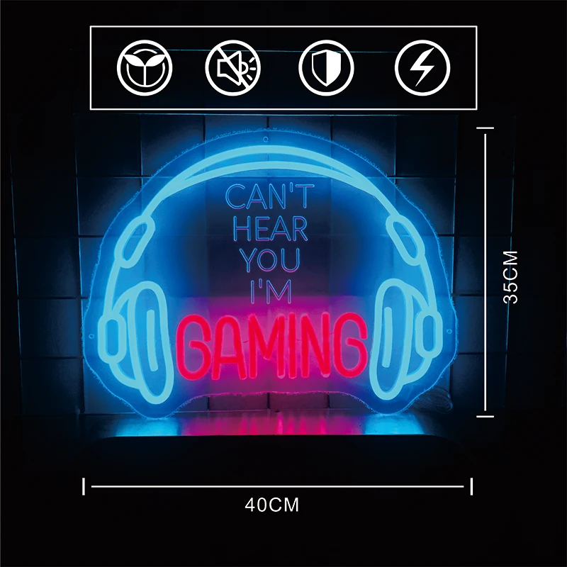 Headphone Neon Sign Dimmable Akrilik Headphone LED Neon Light Music Room Display Neon Lamp Wall Decor