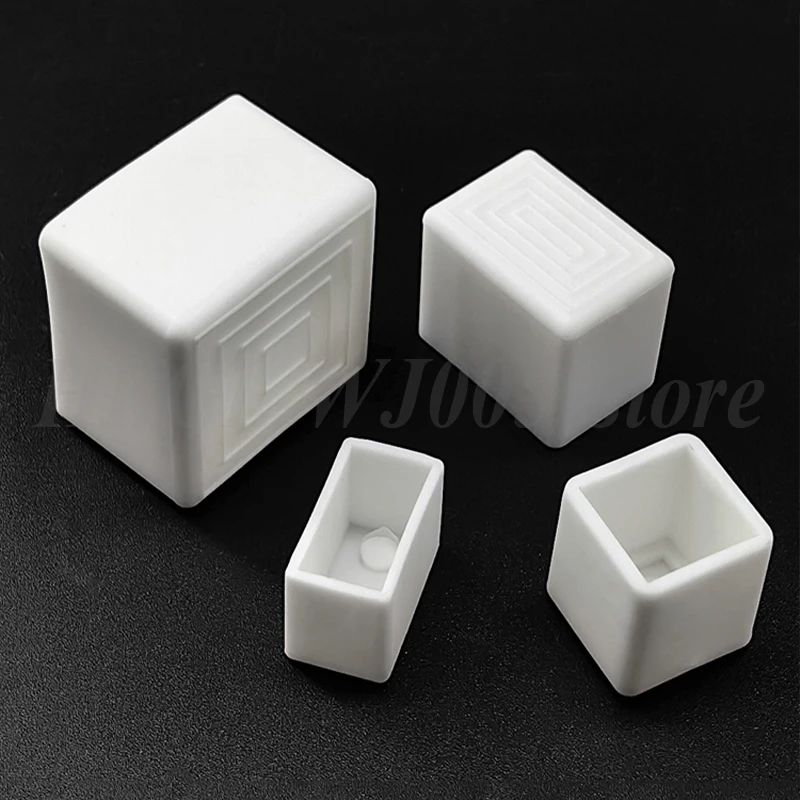Square/Round White PVC Soft Rubber Pipe Sleeve Tube Cap Table Chair Foot Pad Protective Cover Wear-resistant Anti Slip 10-100mm image 3