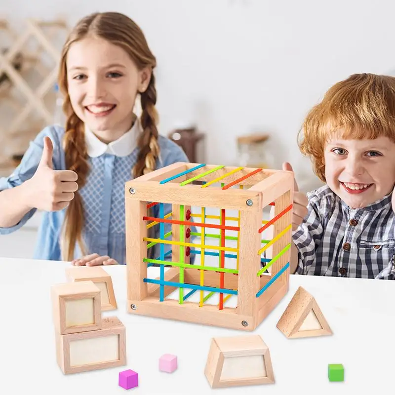 Shape Sorting Cube Unique Educational Sorting & Matching Toy Stacking Blocks Montessori Toys Promotes Fun Learning Creativity &