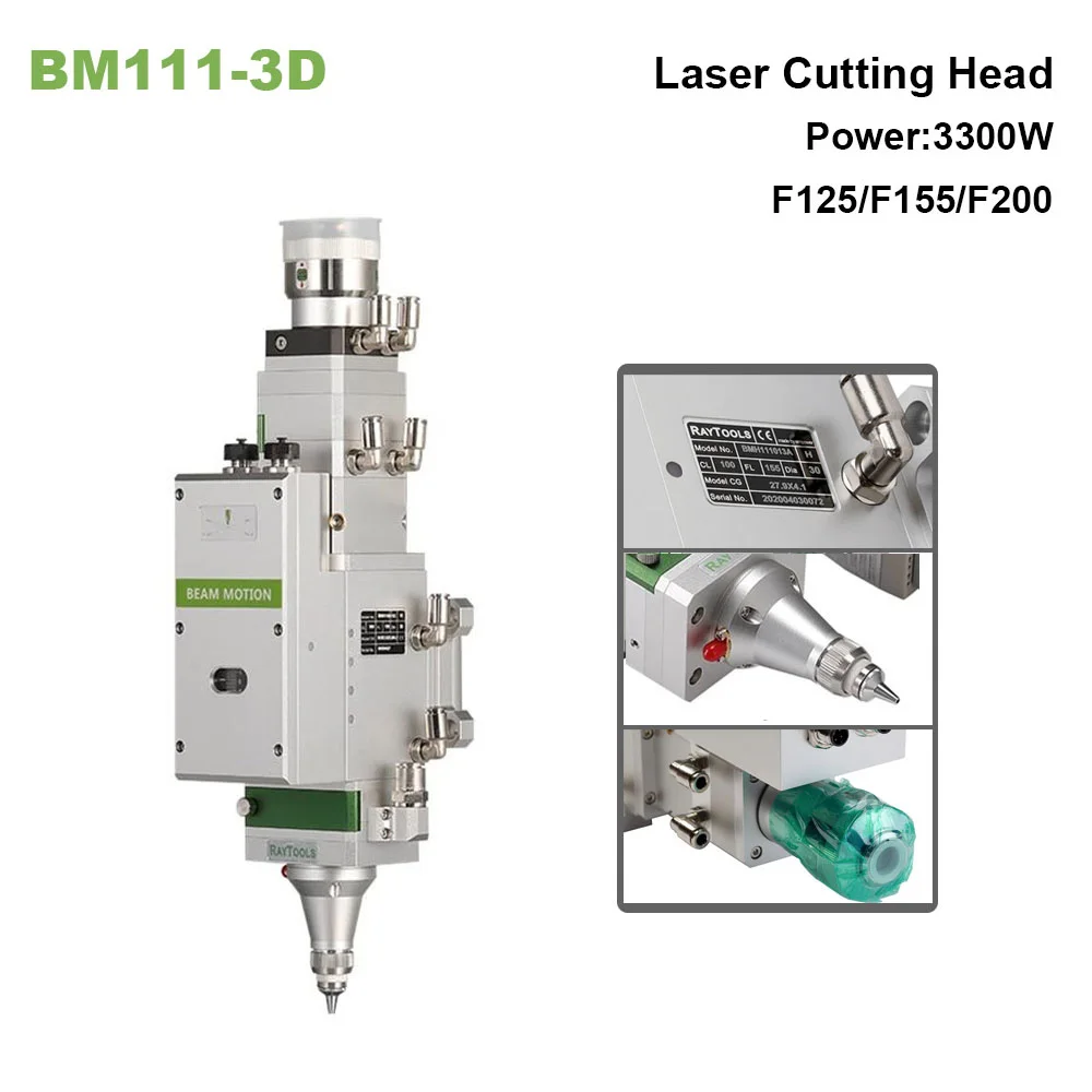 BM111-3D Raytools Laser Cutting Head F125 F155 F200 0-3300w High Performance Auto Focus 3D Tube Cutting for Fiber Laser Cutting