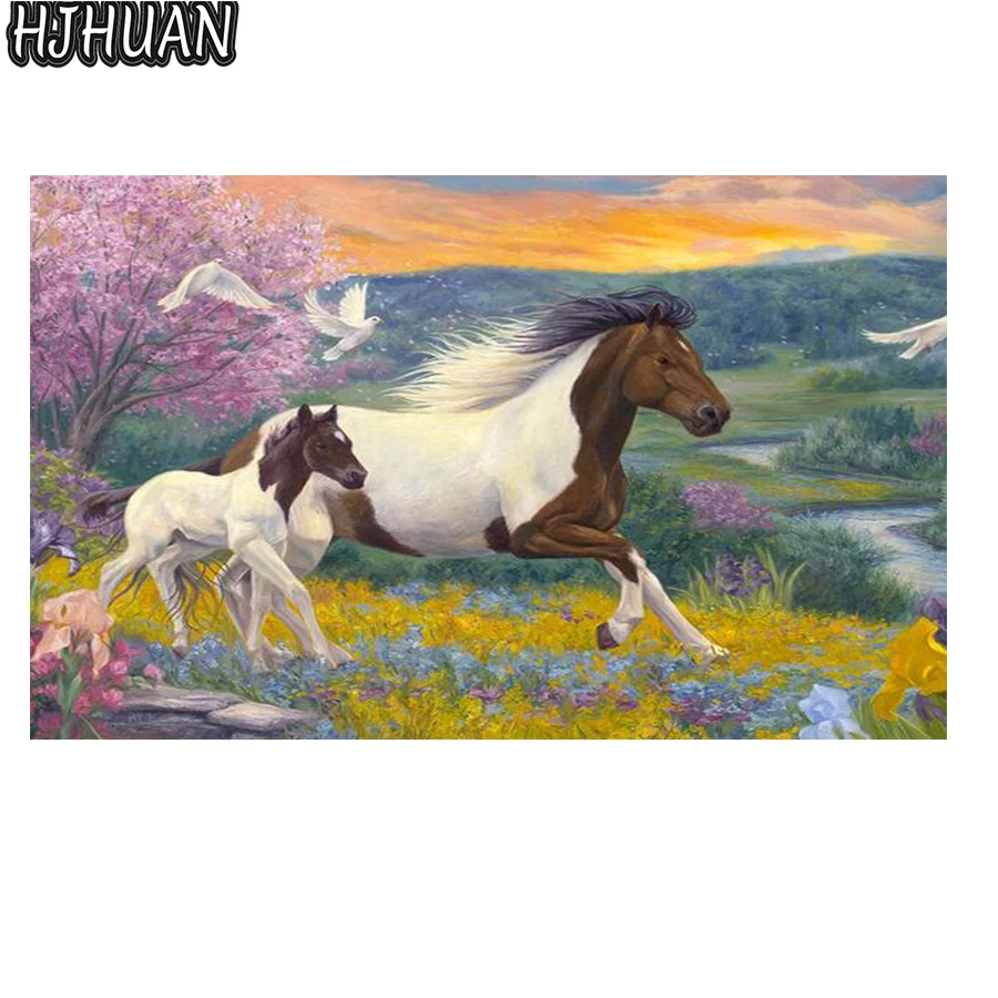 

Diamond Painting horses running 5D DIY Diamond Painting Full Square/round Drill Embroidery Cross Stitch Gift Home Decor Gift art