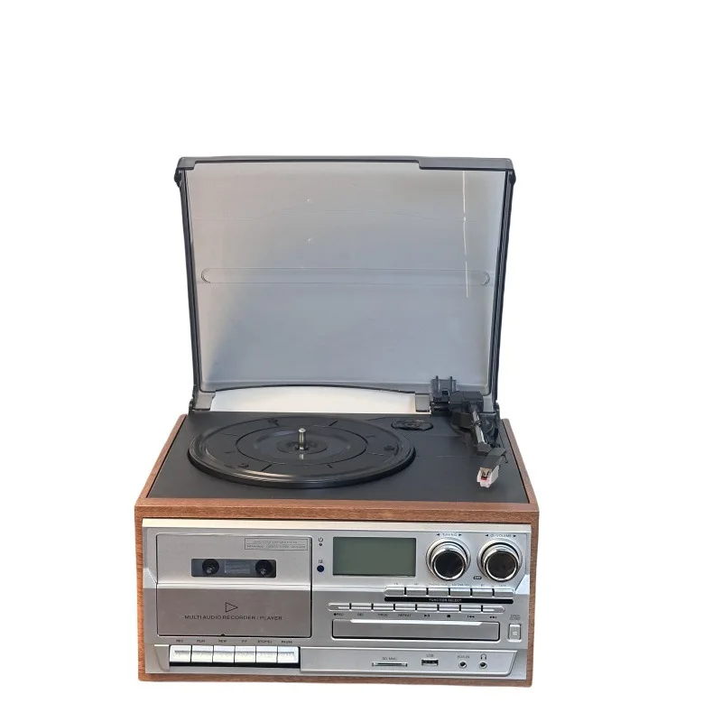 Multifunctional Record Player Audiophile Album Cassette Player CD Player Wireless Bluetooth Card Speaker