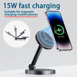 2 In 1 Magnetic Wireless Charger Stand Pad Foldable Fast Charging Station Dock for iPhone 14 13 12 Pro Max for Airpods Pro 2/3