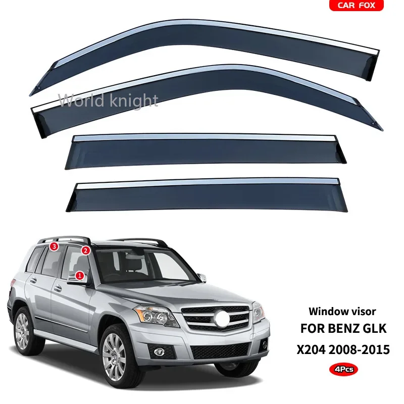 

FOR Mercedes Benz GLK Class X204 GLK300 2008-2014 car rain shield deflectors awning trim cover exterior car-styling accessories