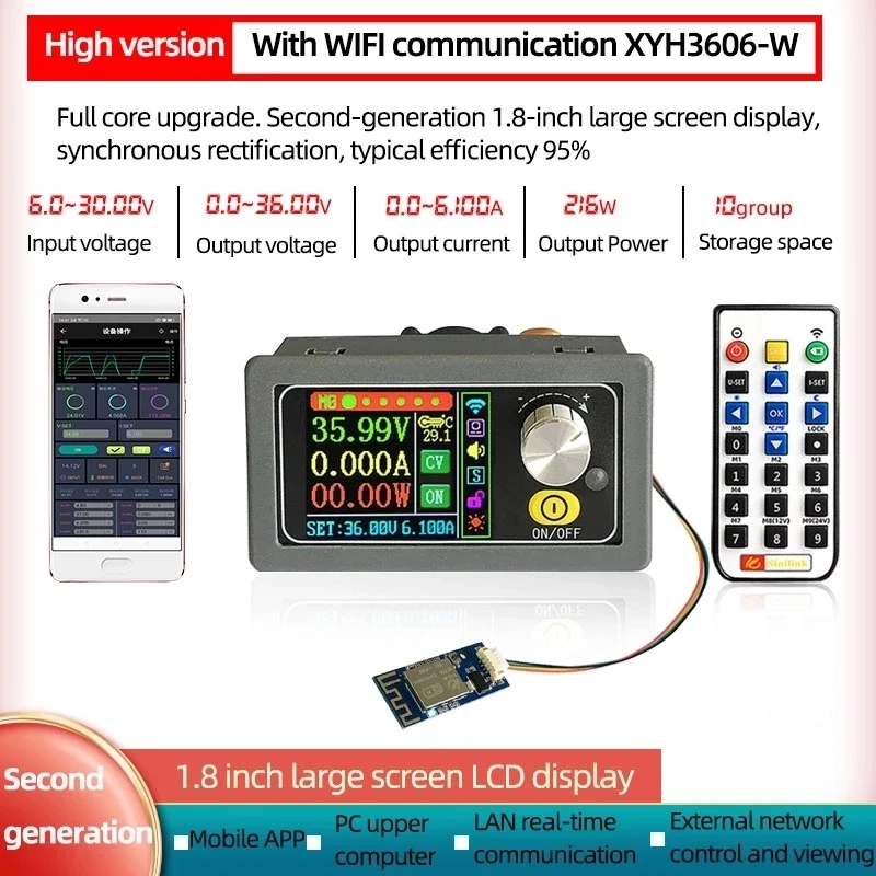 XYH3606 DC DC Boost Buck Converter CC CV 0-36V 6A Power Modul Einstellbar Geregelte labor netzteil variable WIFF APP