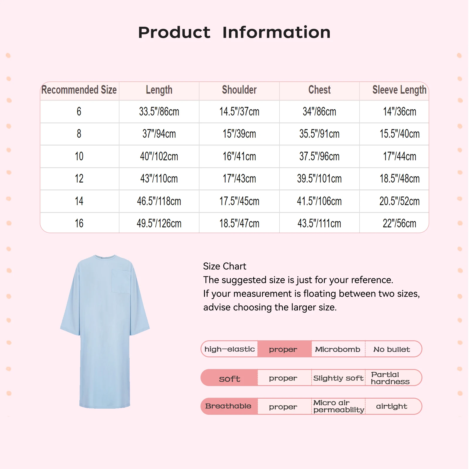 Kids Special Needs Adaptive Clothing Long Sleeve Back Split Hook-and-Loop Fastener Pediatric Medical Patient Nursing Gown Robe view 6