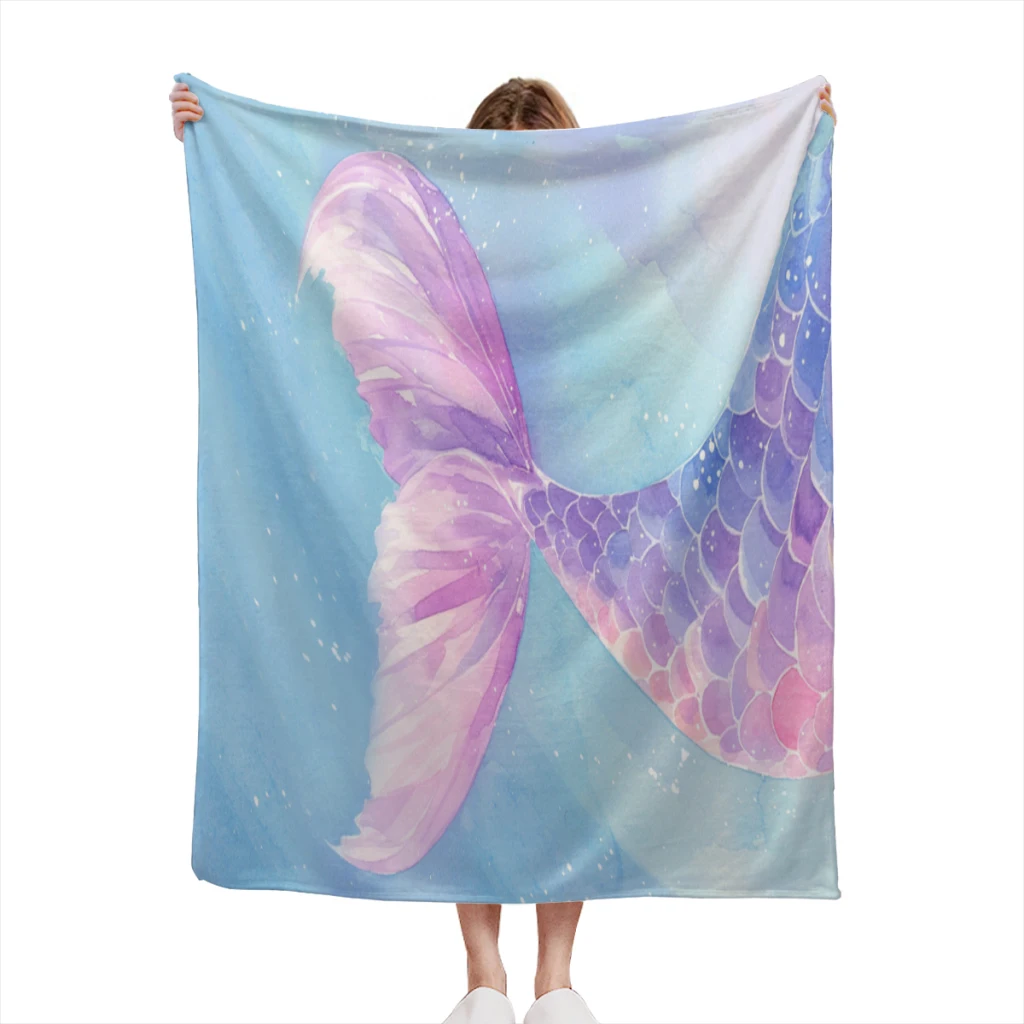 

Mermaid Summer Light Blanket Flannel Warm Soft Extra Soft Throw Office Nap Sleep Summer Blanket