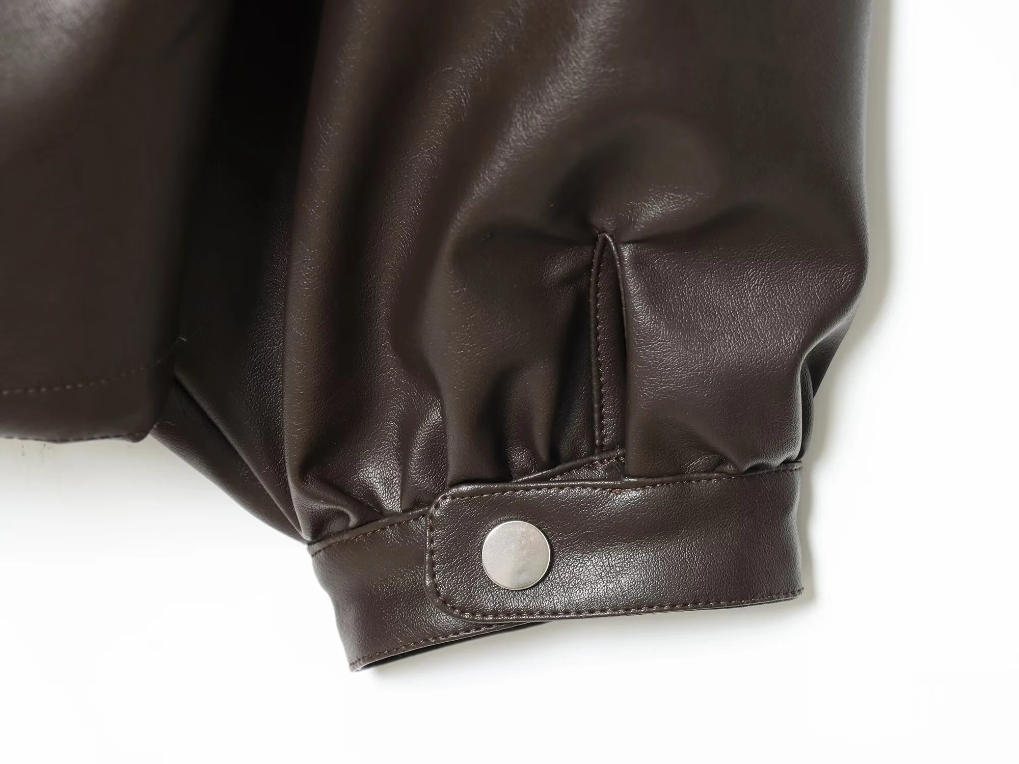 سترة طيار نسائية جديدة لشتاء 2025 على الطراز الأوروبي والأمريكي بأكمام طويلة وتأثير جلدي #5