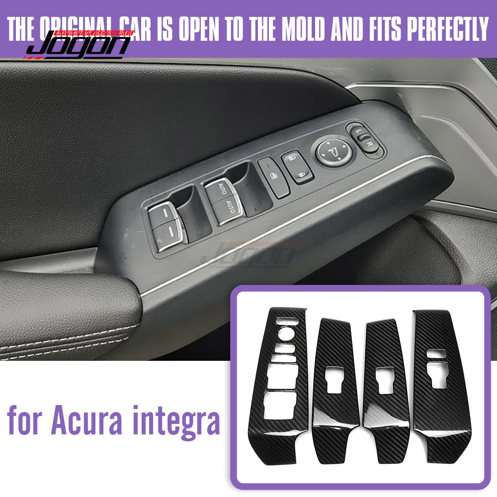 

Real Dry Carbon Fiber Window Lift Button Frame Cover LHD Interior Accessories For Acura Integra Type S A-spec DE4 DE5 2022+