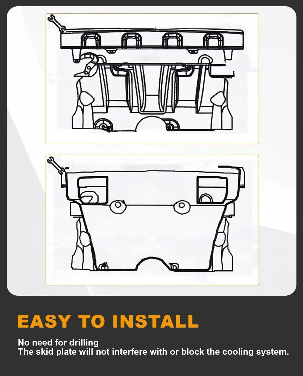 لتويوتا تاكوما 2005-2015 الألومنيوم المحرك الأمامي لوحة التزلج عموم PT212-35075