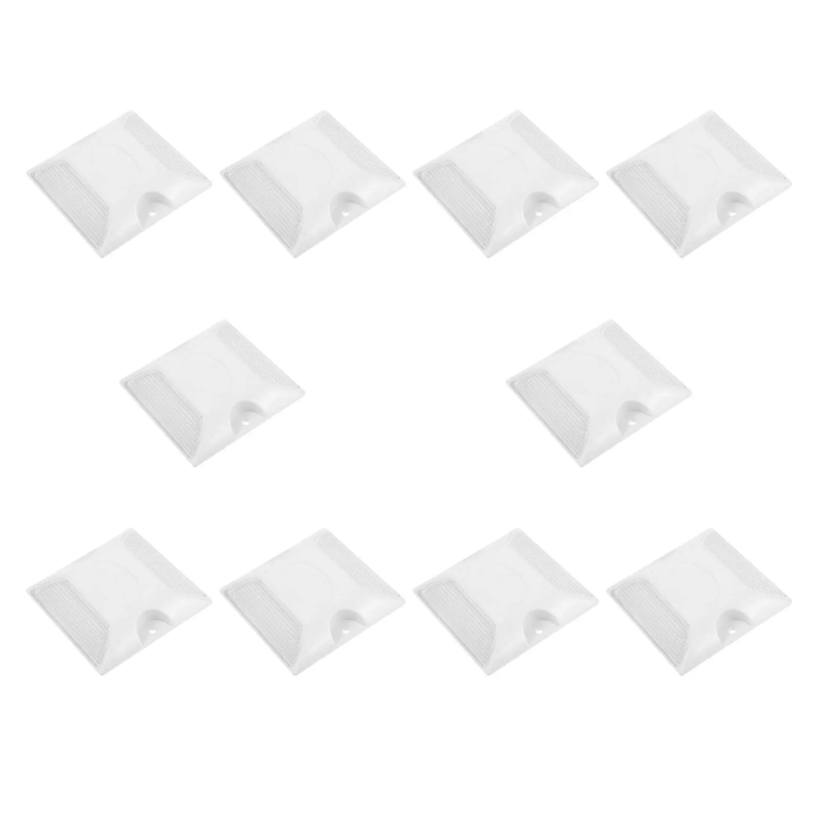 แผ่นสะท้อนแสงติดถนน 10 ชิ้น ขนาด 4x4 นิ้ว วัสดุพลาสติก มองเห็นได้ชัดเจน สำหรับทางเดินรถ ทางเดินคน ทางเท้า ทางยาง