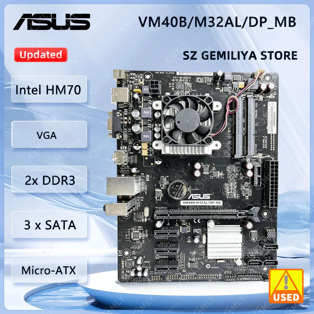ASUS VM40B/M32AL/DP Motherboard Set Motherboard DDR3_MB Intel NM70 HDMI 16GB Micro ATX PCI-E X16 Slot