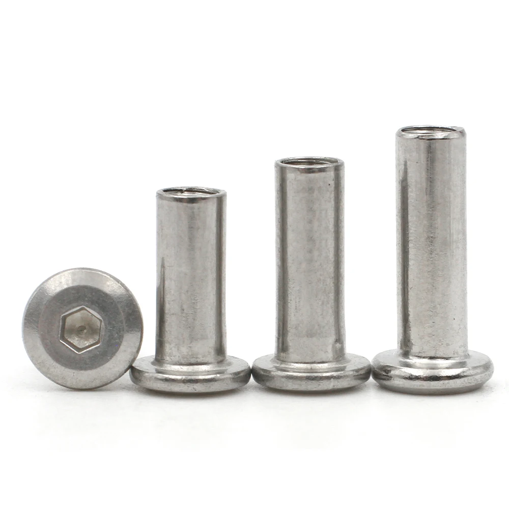 5/10/20pcs M3 M4 M5 M6 M8 304 Stainless Steel Large Flat Hexagon Hex Socket Rivet Connector Insert Joint Sleeve Cap Nut