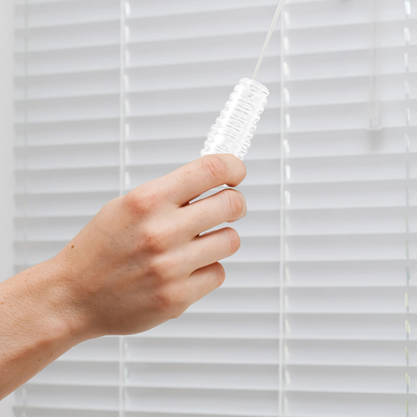 

Sturdy Transparent Curtain Rod Handle Benzophenone Material Easy Diy No Drilling Versatile Home Hotel Use Modern Design Finials