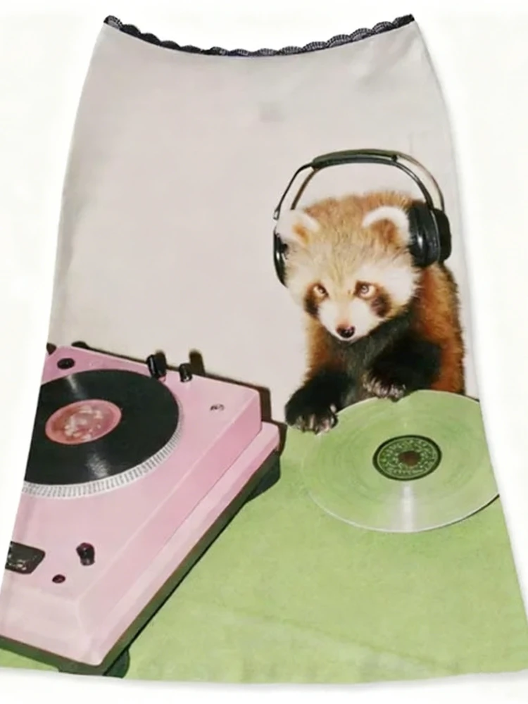 

Retro Y2K Chic Cute Panda Pattern Streetwear Sassy Bodycon Mini Skirt Vintage Fit Styling