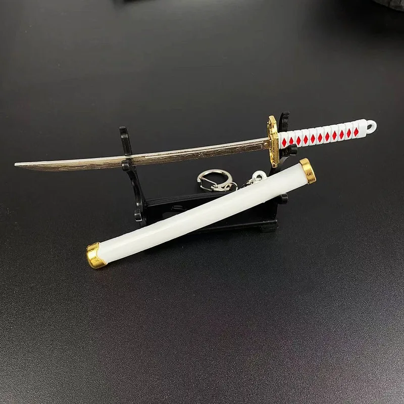 Mini Roronoa Espada Zoro Chaveiro para Homens, Fivela, Bainha, Katana Sabre, Chaveiros Do Carro Presente, 8 Cores