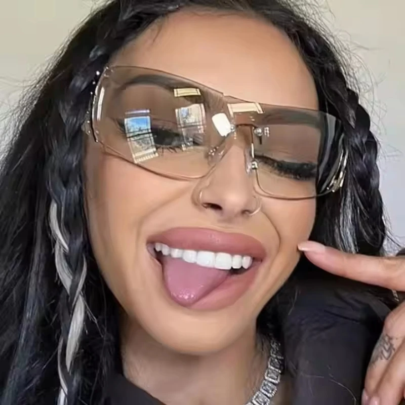 Cyberpunk Y2K Fashion Women's Sunglasses Frameless All-in-One Street Trend Party Accessories