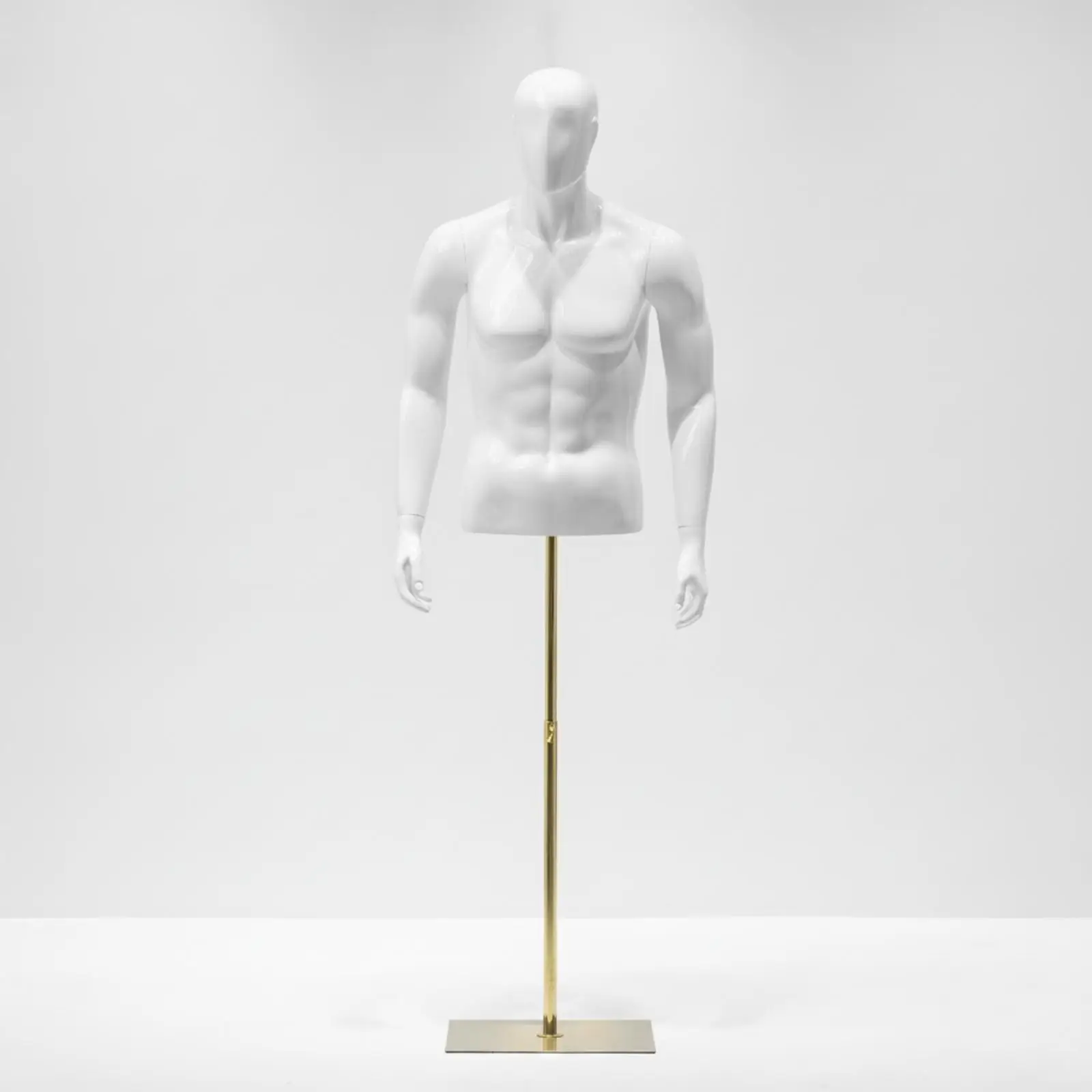 Mannequin Display Stand for Mens Clothing Retail Adjustable Fiberglass Torso with Smooth Surface for Easy Garment Draping