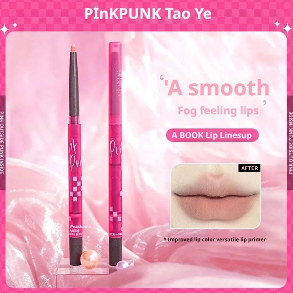 Matter Lipliner mit Lippenpinsel, glatt, rosarot, matt, Lippenstiftstift, langlebig, samtig, antihaftbeschichtet, antihaftbeschichtet, für die Lippenkontur, Make-up