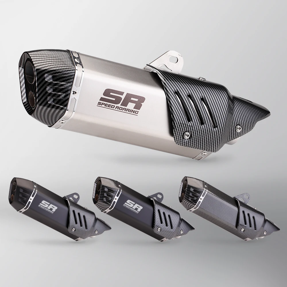 Universel 51mm Motorcycle S7 Exhaust Muffler Pipe Escape Moto Racing NINJA400 GSXR600 Z750 TMAX530 MT07 MT09 CBR250
