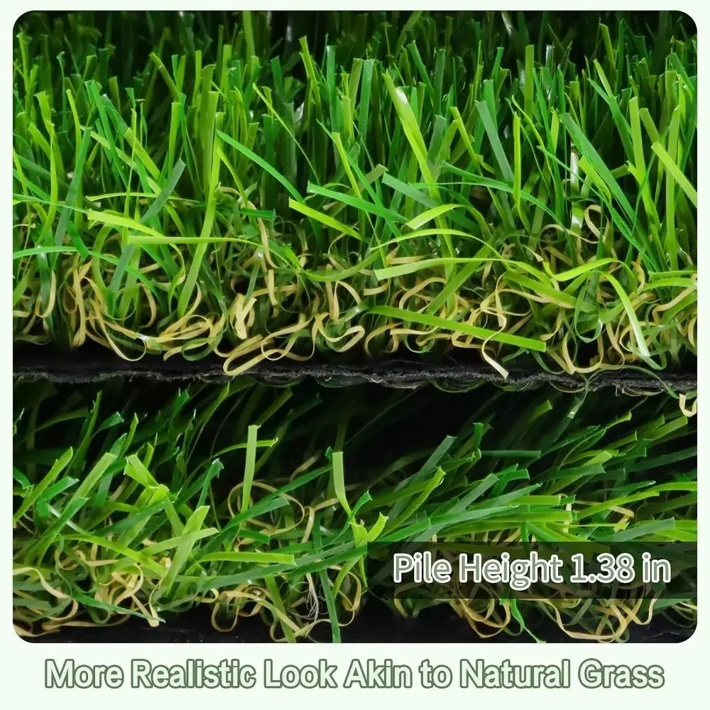 6ft x 7ft Synthetic Turf Rug, 1.38 Pile Height, Drainage-Friendly, Ideal for Outdoor and Indoor Use, Suitable for Pets and Garde